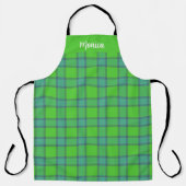 Tablier Blue &green Plaid tartan monogram name (Recto)