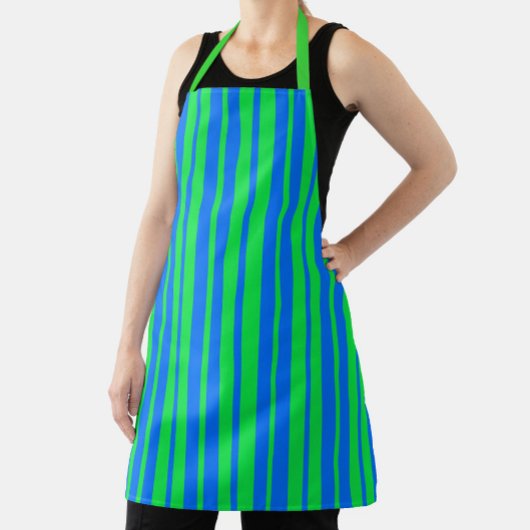 Tablier Blue Green Stylish Stripes Pattern Design 