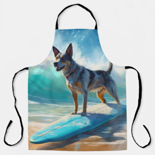 Tablier Blue Heeler Beach Surfing Peinture