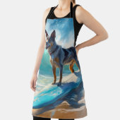 Tablier Blue Heeler Beach Surfing Peinture (Insitu)