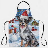 Tablier Blue Heeler Chien Winter Wonderland Noël Joie (Recto)