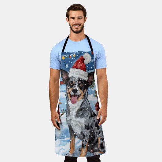 Tablier Blue Heeler Chien Winter Wonderland Noël Joie (Porté)