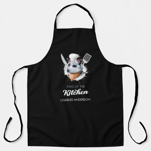 Tablier Blue Heeler King of the Kitchen Cuisine Chien Chef (Recto)