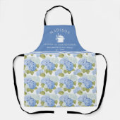 Tablier Blue Hydragea Fleurs Motif Reine de la cuisine (Recto)