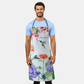 Tablier Blue Hydrangea Floral Hummingbird Nanas Garden Art (Porté)