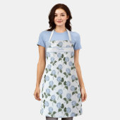 Tablier Blue Hydrangea Flowers Watercolor Apron (Porté)