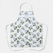 Tablier Blue Hydrangea Flowers Watercolor Apron (Recto)