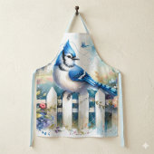 Tablier Blue Jay Cottage Garden Fence Scene