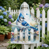 Tablier Blue Jay Cottage Garden Fence Scene