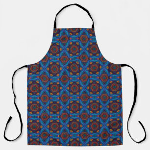 Tablier Blue Lotus Mandala Art Apron Abstrait
