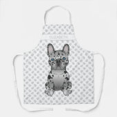 Tablier Blue Merle French Bulldog Frenchie Cute Dog & Name (Recto)