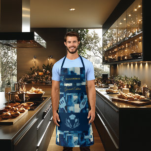 Tablier Blue Monochrome Abstrait - Cuisine culinaire moder