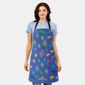 Tablier Blue Ocean Marine Life Thème Apron (Porté)