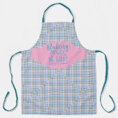 Tablier Blue Pink Purple Plaid Baking Makes Me Happy (Recto)