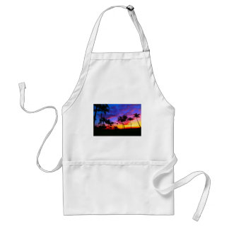 Tablier Blue Red Sunset Exotic Hawaiian Beach Palm Trees