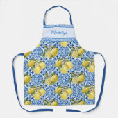Tablier Blue Tiles Lemons Mediterranean Pattern Name (Recto)