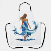 Tablier Blue Waves Ocean Girl (Recto)
