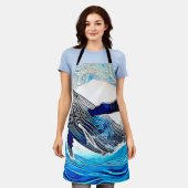 Tablier Blue Whale Wave Art (Porté)