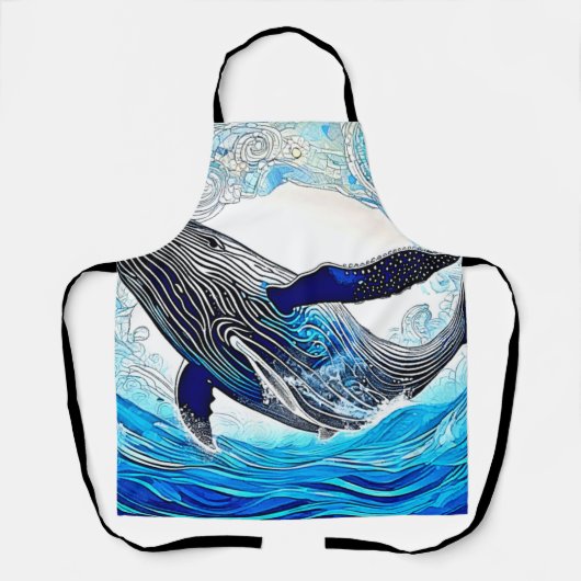 Tablier Blue Whale Wave Art (Recto)