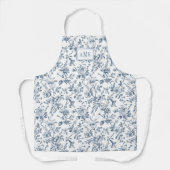 Tablier Blue White French Toile Monogram Apron (Recto)