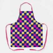 Tablier Blue Yellow Pink Checkered Pattern Design  (Recto)