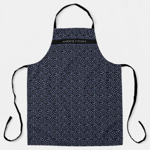 Tablier Blueberry Motif Nom personnalisé Black Blue