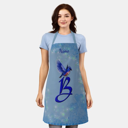Tablier Bluebird Monogramme Initial B Votre nom (Porté)