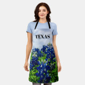 Tablier Bluebonnets Blue Floral Texas Texan Elegant (Porté)