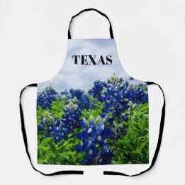 Tablier Bluebonnets Blue Floral Texas Texan Elegant
