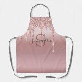 Tablier Blush Rose Gold Monogram Glitter Dégoulinant Tenda (Recto)