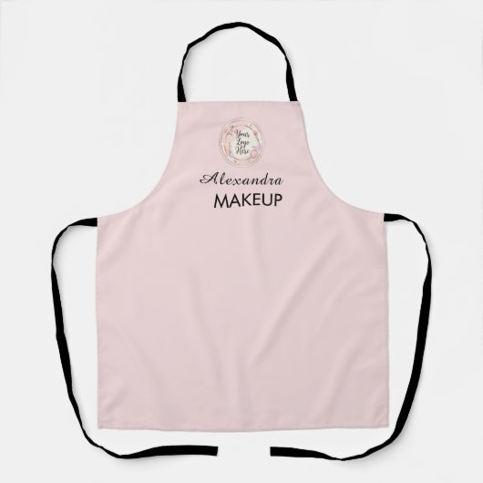 Tablier Blush Rose Logo Script Maquillage Staff (Recto)