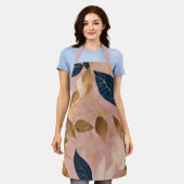 Tablier Blush Rose or Boho Feuilles Collection populaire (Porté)