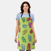 Tablier Boba Bubble Tea Motif (Porté)