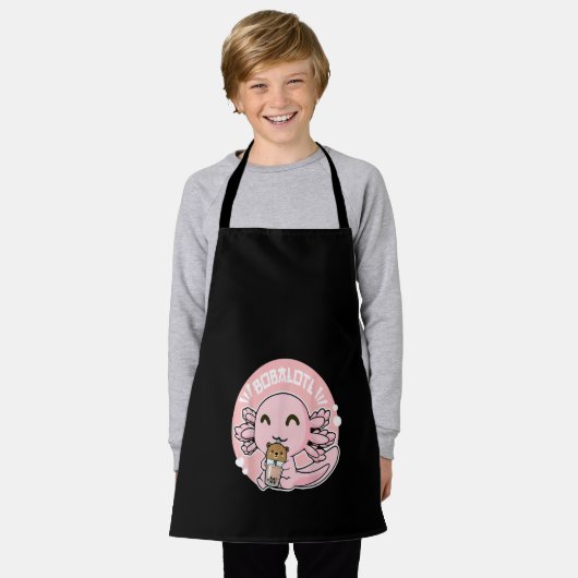 Tablier Bobalotl Cute Axolotl Boba Bubble Milk Tea (Porté)