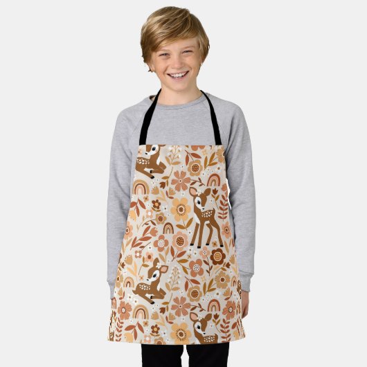 Tablier Boeuf mignon cerf modèle floral (Porté)