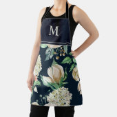 Tablier Boho Aquarelle ivoire Floral Monogramme (Insitu)