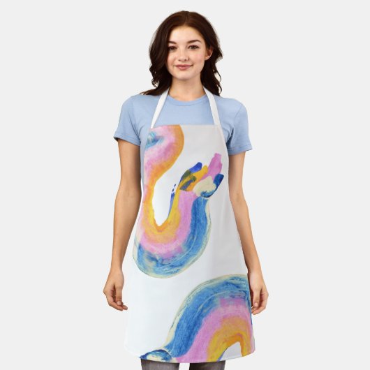 Tablier Boho Artistic Abstrait Paint Strokes (Porté)