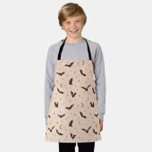 Tablier Boho Bats et étoiles Motif d'Halloween (Porté)