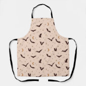 Tablier Boho Bats et étoiles Motif d'Halloween (Recto)