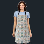 Tablier Boho Bows and Blossoms Blue<br><div class="desc">Boho et tablier rustique avec illustration dessinée à la main d'arcs et de fleurs aux couleurs bleues.</div>