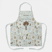 Tablier Boho Chic avec des flèches dans des tons beige et  (Recto)