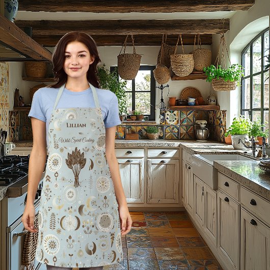 Tablier Boho Chic avec des flèches dans des tons beige et 