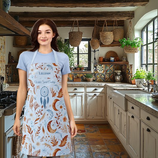 Tablier Boho Chic avec Dreamcatcher et motifs floraux