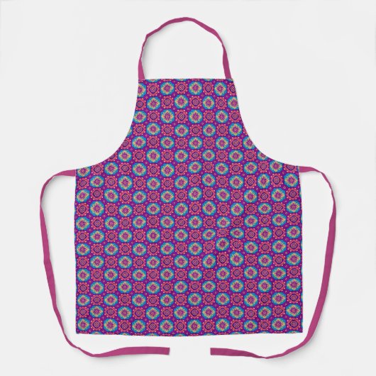 Tablier Boho Chic Mandala Floral Motif (Recto)