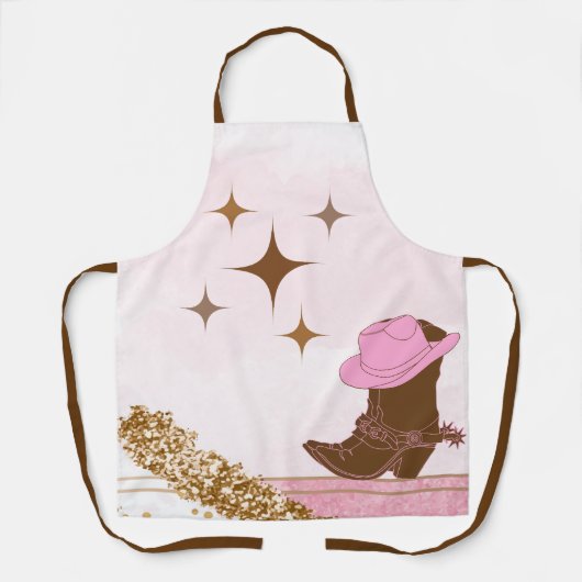 Tablier Boho Cowboy Bottes Western Apron (Recto)