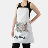 Tablier Boho Deer Antler Floral Mariage (Insitu)