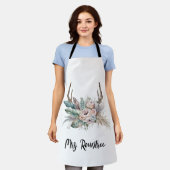 Tablier Boho Deer Antler Floral Mariage (Porté)