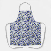 Tablier Boho Fleurs Sauvages Sur Bleu (Recto)