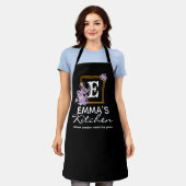 Tablier Boho Floral Apron, Nom Personnalisé Chef Personnal (Porté)