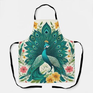 Tablier Boho Floral Peacock